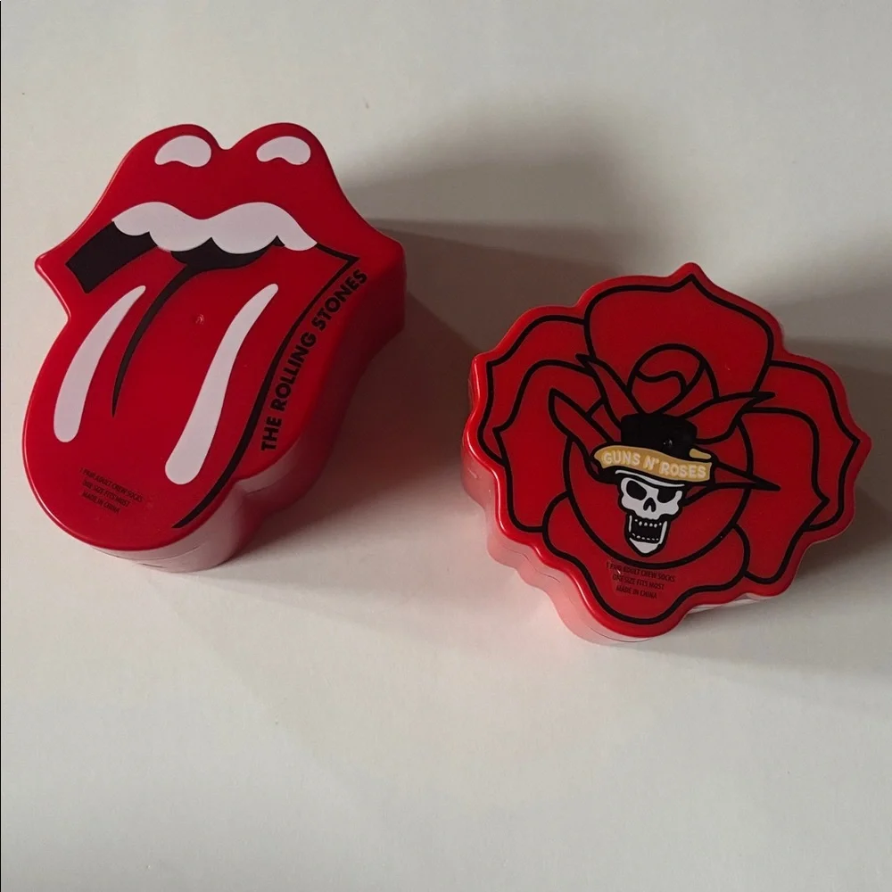The Rolling Stones & Guns N’ Roses Socks | Containers With Crew Socks OS NWT